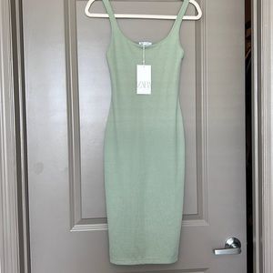 Brand new Zara green bodycon dress